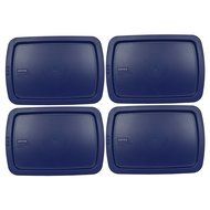 Pyrex C-233-PC Easy Grab Blue Rectangle Plastic Lid for 9&quot; X 13&quot; Oblong Baking Dish (2 Pack) N5