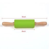KLOUD City&reg; 9 INCH Mini Wooden Handle Silicone Home Kitchen Cake Rolling Pin (Random Color)
