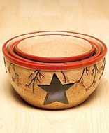 Set of 3 Rustic Star Berry Mixing Bowls N2