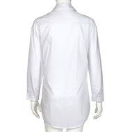 AIMTOPPY Women Sexy Blouse Long Sleeve Shirt Loose Pocket Shirts V Neck Tops (M, White) N9