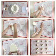 Homankit Silicone Pastry Mat with Measurements, 15-3/4" x 23-5/8" Non-stick Cookie Sheet to Countertop for Rolling... N3