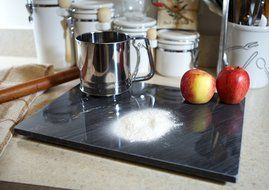 Fox Run Marble Pastry Board, Black, 12 x 16-inches N2