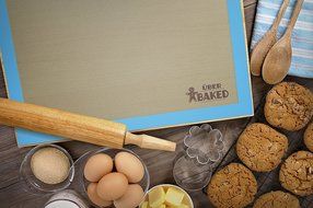 &Uuml;ber Baked Non-Stick Silicone Baking Mat Set - 2 Baking Mats for Half Size Baking Sheet. N3