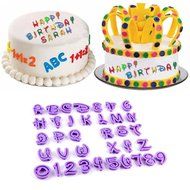 TANGCHU Alphabet And Number Shape Cookie Cutter Set 1.96*0.51inch Purple N2