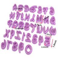 TANGCHU Alphabet And Number Shape Cookie Cutter Set 1.96*0.51inch Purple N3