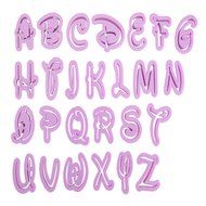TANGCHU Alphabet And Number Shape Cookie Cutter Set 1.96*0.51inch Purple N4