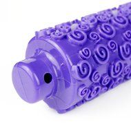 Joylive 10&quot; Rolling Pin HDPE Cake Fondant Sugarcraft Paste Spiral Embossed Tools Purple N2