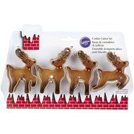 Wilton 2308-5075 4-Piece Christmas Reindeer Metal Cookie Cutter Set, Small