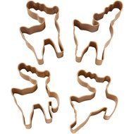 Wilton 2308-5075 4-Piece Christmas Reindeer Metal Cookie Cutter Set, Small N2