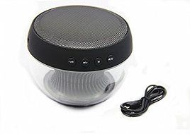 Smileto Multifunctional LED 3D Wireless Bluetooth Round Speaker With Plug-in Card, Waterproof, BASS, Call Function... N25