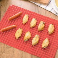Promisen Outdoor Silicone Heat Resistant BBQ Baking Mat Sheet,Red N2