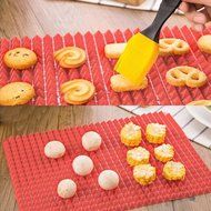Promisen Outdoor Silicone Heat Resistant BBQ Baking Mat Sheet,Red N3