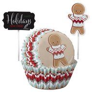 Wilton 415-2607 Christmas Holiday Sweet Swap Cupcake Combo Baking Cups and Picks N3