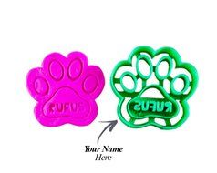 Custom Dog Paw Cookie Cutter: Personalize with your Pet&#039;s Name for Dog Treats
