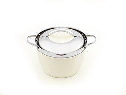 Twiztt by Joan Lunden CW0004792 3 Quart Stainless Steel with White Bowl Covered Casserole