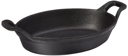 American Metalcraft CIPOV856 Cast Iron Oval Casseroles and Pots, 10.875&quot; Length x 6.125&quot; Width, Black