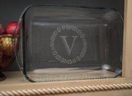 Personalized 9x13 inch 3 Quart Glass Baking Dish Custom Engraved MADE in the USA