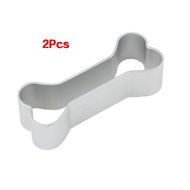 SODIAL(R) 2 Pcs Dog Bone Shaped Biscuit Cake Cookie Cutter Mold Mould Silver Tone