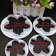 Generic 4PCS Petal Peony Fondant Cookie Decor Cutter Cake Mould Mold N6