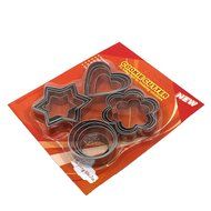 Trasfit Set of 16 Metal Cookie Cutters Set: Stars, Flowers, Round and Hearts Shape (Assorted Sizes) N5