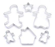 R &amp; M Super Cute Gingerbread Family 6 Piece Cookie Cutter Set - Large and Small Gingerbread Cutters Including...