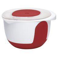 Emsa &quot;Mix &amp; Bake&quot; 101.4 oz Mixing Bowl with Lid, White/Red