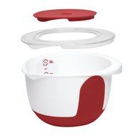 Emsa &quot;Mix &amp; Bake&quot; 101.4 oz Mixing Bowl with Lid, White/Red N2