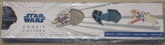 Star Wars Press-and-Stamp Cookie Cutters Set of 4: Death Star, Millennium Falcon, Vader&#039;s Tie Fighter, X-Wing...