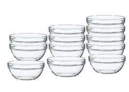 Lauryn Janae Premium Mini 3.5&quot; inch Stackable Glass Kitchen Prep, Dipping Sauce, Dessert, Custard, Pinch, Candy... N5