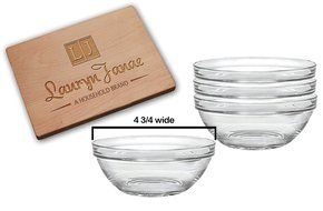 Lauryn Janae Premium Mini 3.5&quot; inch Stackable Glass Kitchen Prep, Dipping Sauce, Dessert, Custard, Pinch, Candy... N11