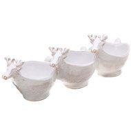 Vietri Santa White Reindeer Three Part Server