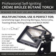 SpiroChef (TM) Professional Self-Igniting Cr&egrave;me Br&ucirc;l&eacute;e Butane Cooking Torch N5
