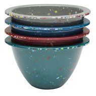 Zak! Designs Confetti Classic Prep Bowls (Set of 4), Durable and BPA-free Melamine, 4&quot; , Urban