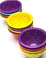 Zak! Designs Confetti Classic Prep Bowls (Set of 4), Durable and BPA-free Melamine, 4&quot; , Urban N5