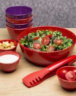 Zak! Designs Confetti Classic Prep Bowls (Set of 4), Durable and BPA-free Melamine, 4&quot; , Urban N8