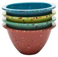 Zak! Designs Confetti Classic Prep Bowls (Set of 4), Durable and BPA-free Melamine, 4&quot; , Urban N18