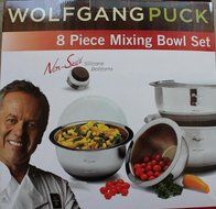 Wolfgang Puck 8 Piece Mixing Bowl Set Non-skid Silicone Bottoms