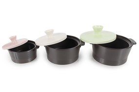 Neoflam Vol 0.8QT Stovetop Ceramic Cookware, Beige N3