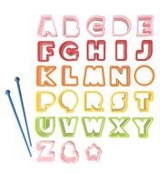 CuteZCute Bento Ham Cheese Carrot Cutter, Letters, 28-Piece