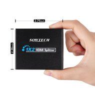 HDMI Splitter, SOWTECH(TM) Digital 1X2 HDMI Switch for Full HD 1080P Support 3D (One Input To Two Outputs) N4