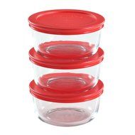 Pyrex 6 Piece Simply Store Food Storage Set, Red