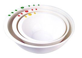 Curious Chef 3 Piece Mixing Bowl Set, Child, Green/White