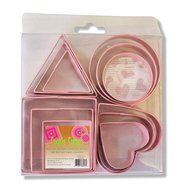 Craftit Edibles, Set of 12- Basic Shapes - Square, Circle, Heart, Triangle, COATED Stainless Steel Cookie Cutters