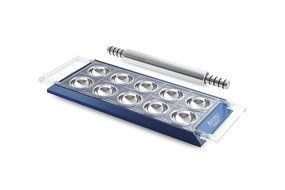 Atlas Made in Italy Ravioli Tablet Pasta Maker, Blue, Makes 10 Raviolis, 10-Year Warranty
