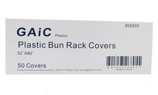 Gaic Plastic Bun Rack Covers - 50 Count