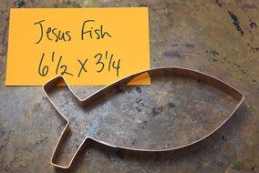 Jumbo 6 1/2 inch Ichthys, Ichthus, Christian, Jesus Fish Cookie Cutter N2