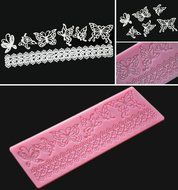 FOUR-C Christmas Gift Embossing Cake Mat Butterfly Decor Silicone Pad Color Pink N2