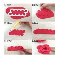 Oumosi 3Pcs/Set Cake Decorating Gumpaste Sugar Craft Easiest Rose Ever Cutter Fondant Cookie Cutter Rose Flower... N2