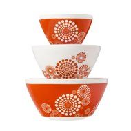 Pyrex Vintage Charm Tickled Pink 3 Piece Mixing Bowl Set, inspired by Pyrex