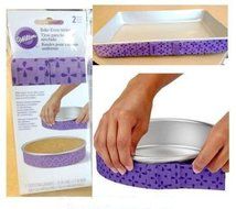 WILTON BAKE-EVEN STRIPS Set of 2 - PURPLE - Bake Moist Level Cakes Every Time